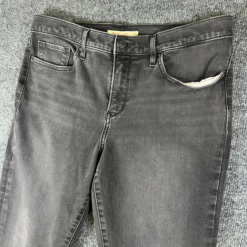Levi's 311 Shaping Skinny‎ Jeans Womens 34x28 Gray Denim Cotton Stretch Mid Rise